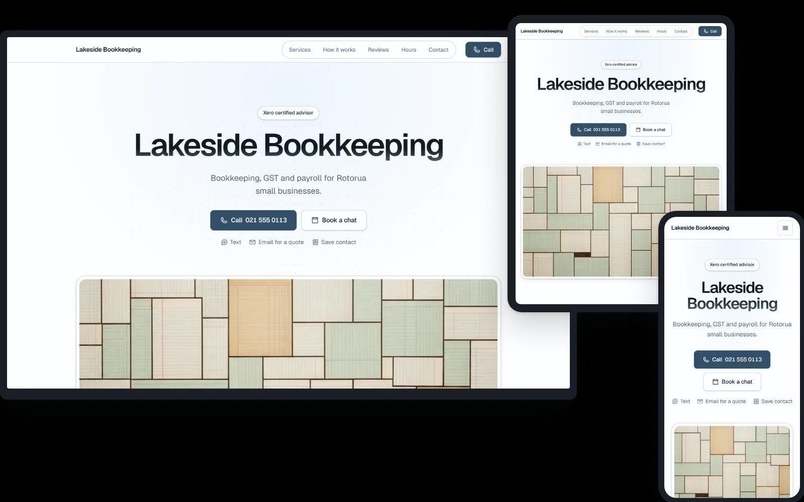 Launch on a desktop, a tablet and a phone: a bookkeeper in Rotorua