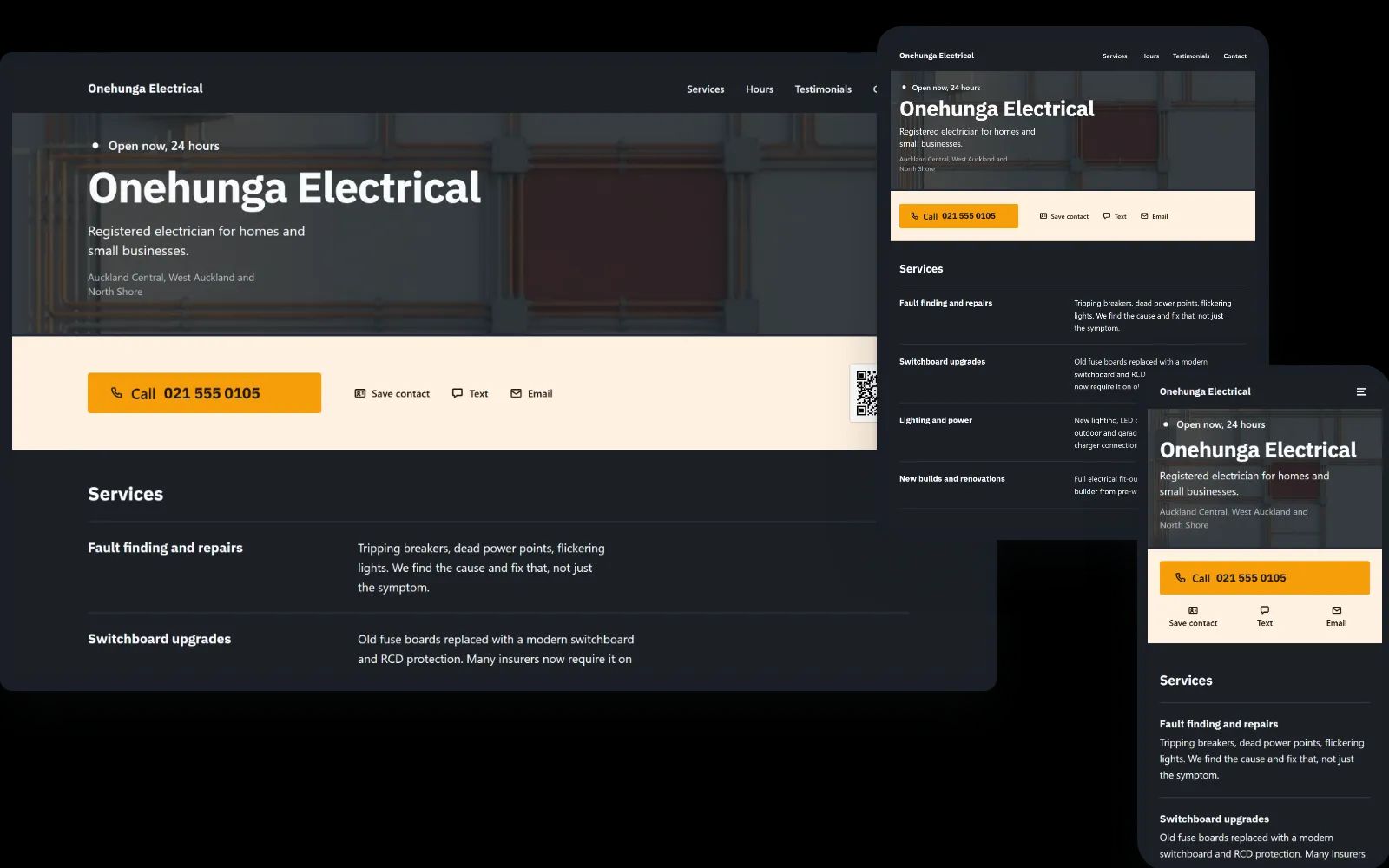 After Hours on a desktop, a tablet and a phone: an electrician in Auckland